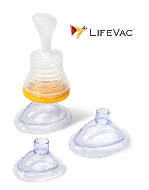 Home Kit - LifeVac Unit, 1 adult mask, 1 pediatric mask, 1 practice mask, and instructions for use